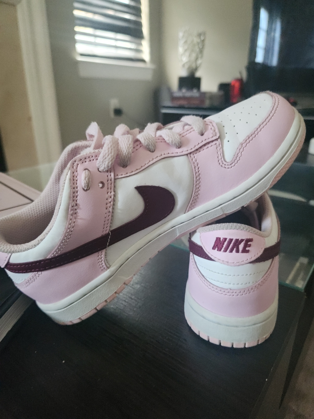 Nike Kids' Pink and White Low-Top Sneakers